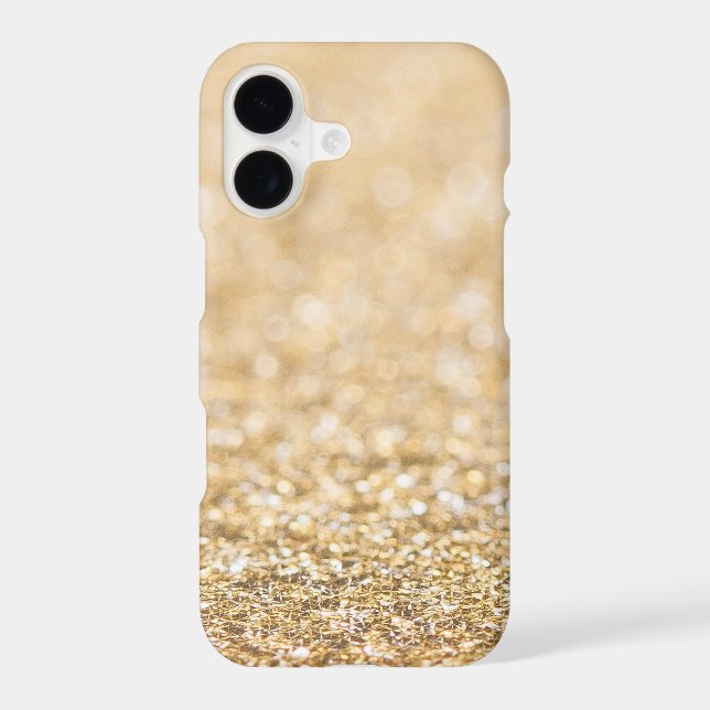 Champagne gold faux glitter sparkles iPhone case (Back)