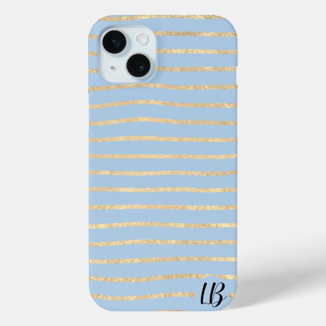 Champagne Gold Foil Stripes Phone Case (Back)
