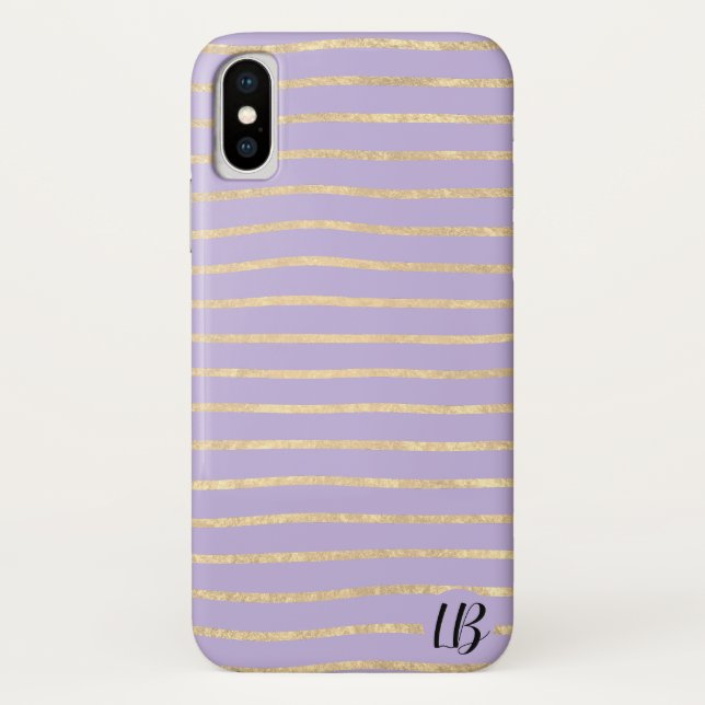 Champagne Gold Foil Stripes Phone Case (Back)