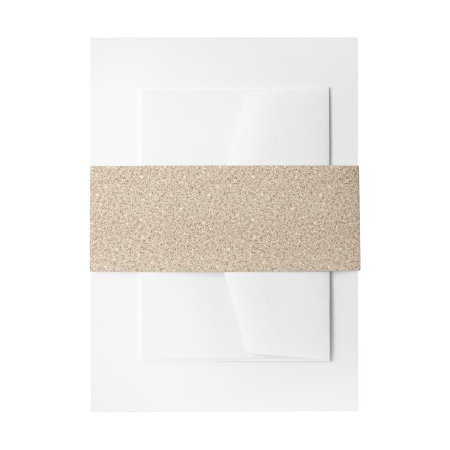 Champagne Gold Glitter Invitation Belly Band (Front Example)