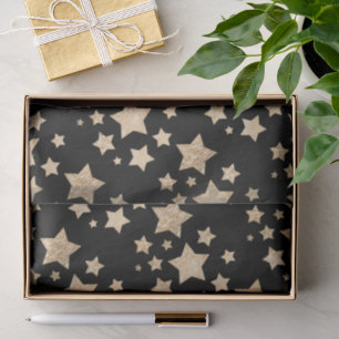 Champagne gold glitter sparkles Stars Tissue Paper