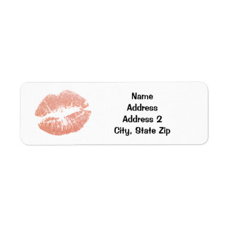 Champagne Gold Lipstick Kiss Print Labels