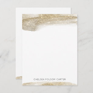 Champagne Gold Sparkling Brushstroke Note Card