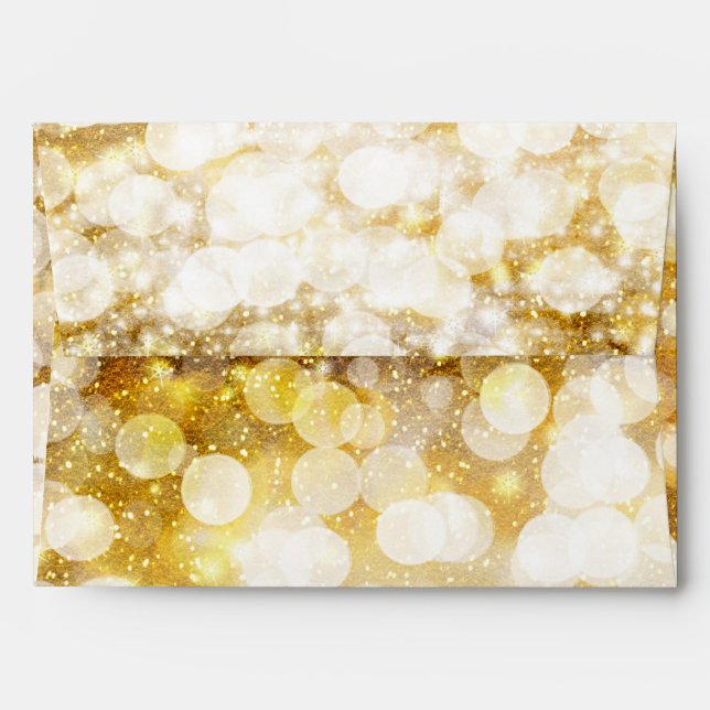 Champagne Gold Sparkling Lights Party Envelopes (Back (Top Flap))