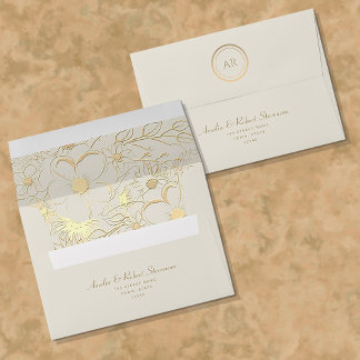 Champagne Gold Wedding Envelope