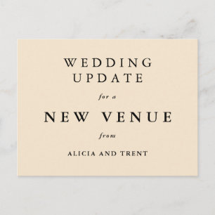 Champagne Gold Wedding Venue Change Update Card