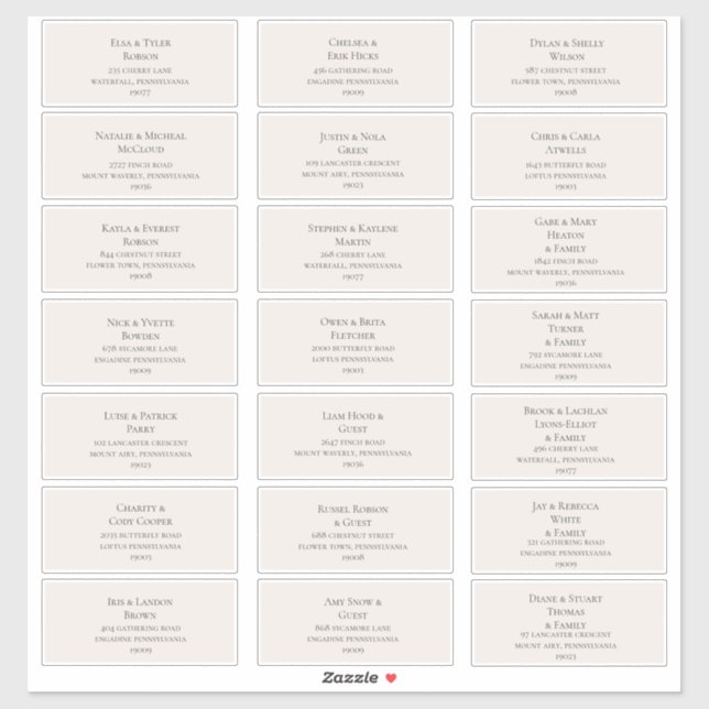 Champagne Guest Address Labels (Sheet)
