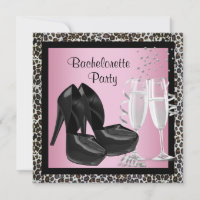 Champagne High Heels Pink Leopard Bachelorette