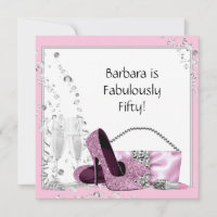 Champagne High Heels Womans Pink & Black Birthday