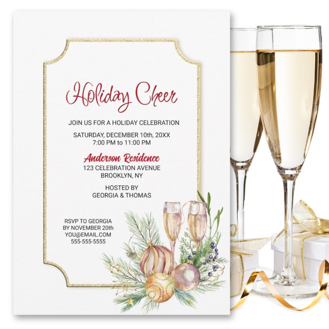 Champagne Holiday Party Invitation (Creator Uploaded)