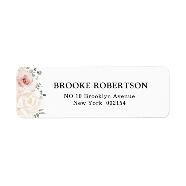 Champagne Ivory Blush Pink Floral Greenery Wedding (Front)