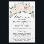 Champagne Ivory Blush Pink Floral Greenery Wedding<br><div class="desc">Ivory floral wedding program featuring elegant bouquet of peach ,  white ,  gold,  champagne ivory,  blush colour rose ,  ranunculus flower buds and sage green eucalyptus leaves and elegant watercolor bouquet. Please contact me for any help in customization or if you need any other product with this design.</div>