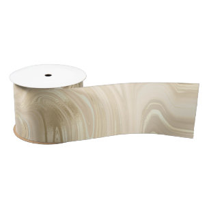 Champagne Light Brown Elegant Abstract Swirl Satin Ribbon