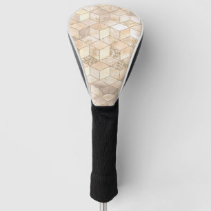 Champagne Light Brown Small Square Decorative Golf Head Cover
