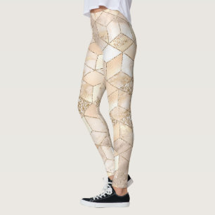 Champagne Light Brown Small Square Decorative Leggings