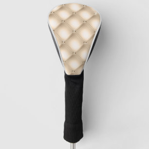 Champagne Light Brown Tufted Small Square Golf Head Cover