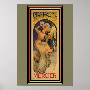 Champagne Mercier Art Nouveau Poster 13 x 19