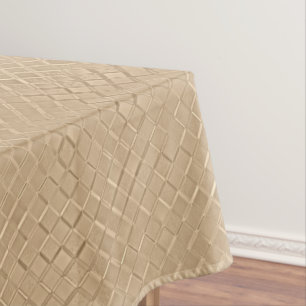 Champagne Metallic Diamond Patterns Tablecloth