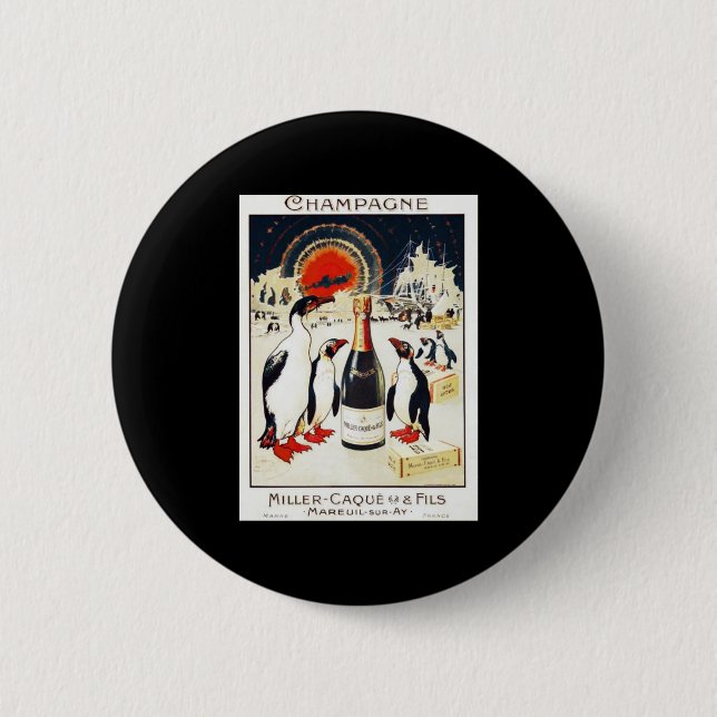 Champagne Miller-Caque & Fils 2 Inch Round Button (Front)