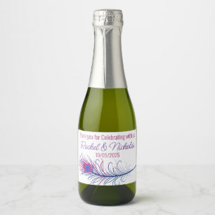 Champagne mini bottles favors personalized sparkli sparkling wine label