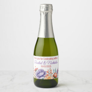 Champagne mini bottles favors personalized sparkli sparkling wine label