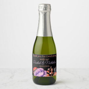 Champagne mini bottles favours personalized sparkl sparkling wine label