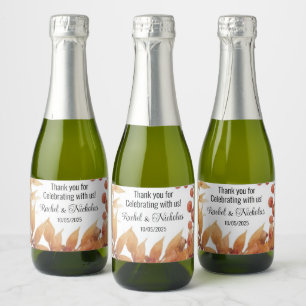 Champagne mini bottles favours personalized sparkling wine label