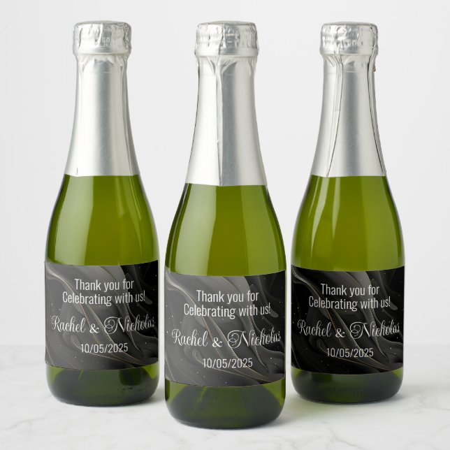 Champagne mini bottles favours personalized sparkling wine label (Bottles)