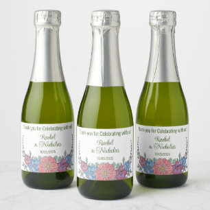 Champagne mini bottles favours personalized sparkling wine label