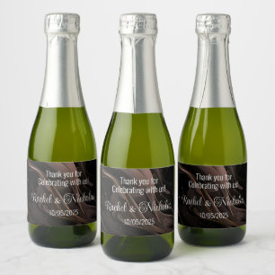 Champagne mini bottles favours personalized sparkling wine label