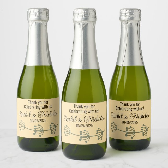 Champagne mini bottles favours personalized sparkling wine label (Bottles)
