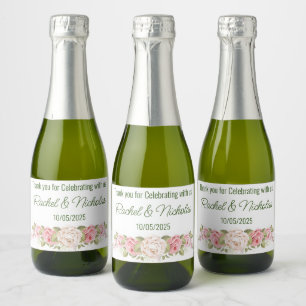 Champagne mini bottles favours personalized sparkling wine label