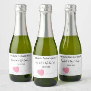 Champagne mini bottles favours personalized sparkling wine label