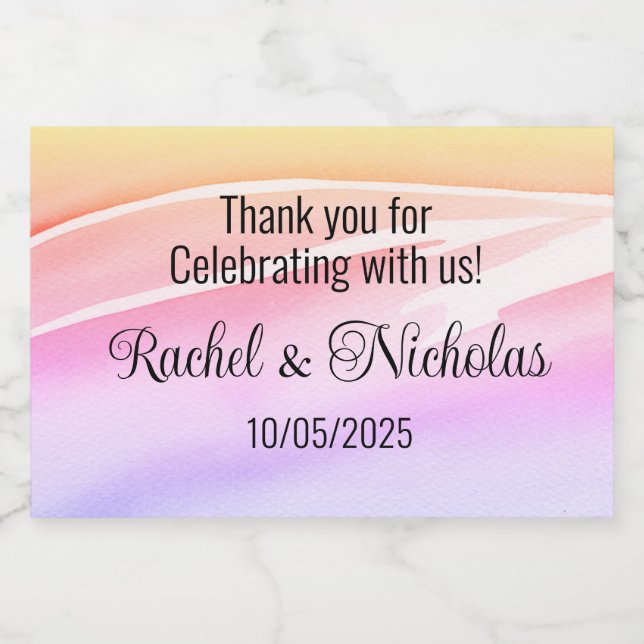 Champagne mini bottles favours personalized sparkling wine label (Single Label)