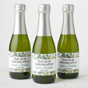 Champagne mini bottles favours personalized sparkling wine label