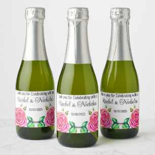 Champagne mini bottles favours personalized sparkling wine label