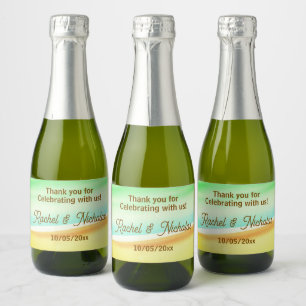 Champagne mini bottles favours personalized sparkling wine label