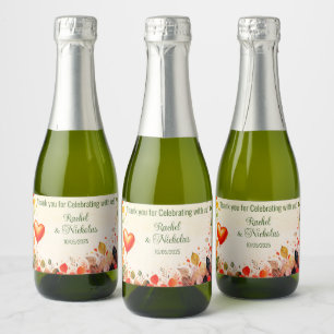 Champagne mini bottles favours personalized sparkling wine label