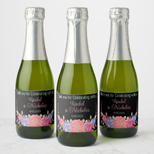 Champagne mini bottles favours personalized sparkling wine label