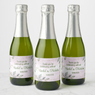Champagne mini bottles favours personalized sparkling wine label