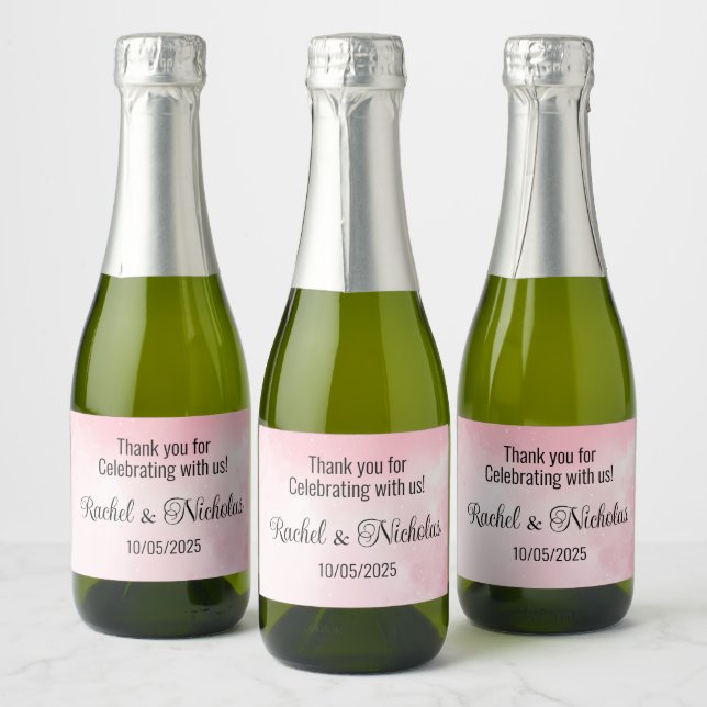 Champagne mini bottles favours personalized sparkling wine label (Bottles)