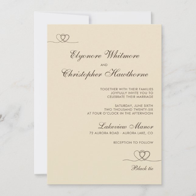 Champagne Modern Chic Mix and Match Wedding Invitation (Front)