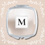 Champagne Monogrammed Bridesmaid Compact Mirror<br><div class="desc">Elegant Monogram in Champagne Square Compact Mirror. Bridesmaids custom gift.</div>