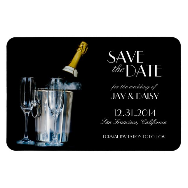 Champagne New Years Eve Formal Save the Date Magnet (Horizontal)