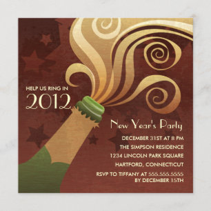 Champagne New Year's Eve Party Invitations