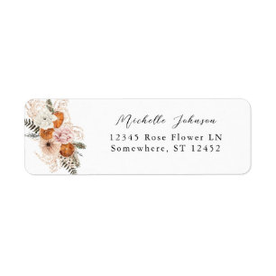 Champagne Orange Rustique Floral Adresse de retour