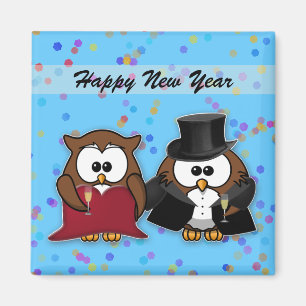 champagne owls magnet