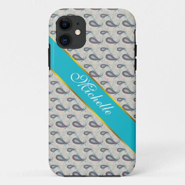Champagne Paisley Pattern Case-Mate iPhone Case (Back)