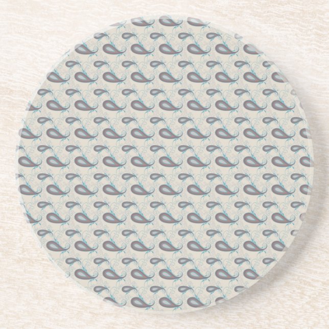 Champagne Paisley Pattern Coaster (Front)