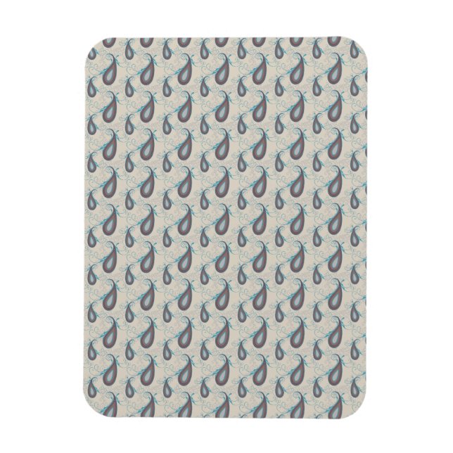 Champagne Paisley Pattern Magnet (Vertical)